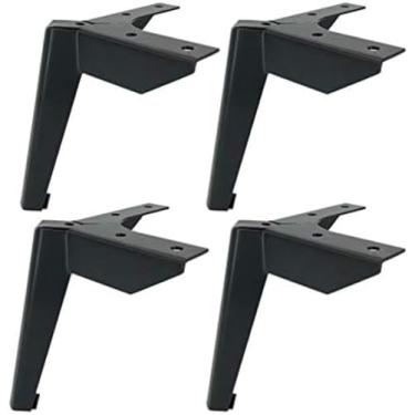 Imagem de Mesa de cabeceira pé apoio perna móveis suporte armário perna tv armário mesa de café sofá perna sapato armário pé de apoio de móveis, preto, 12cm