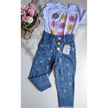 Imagem de Conjunto feminino Disney -calça jeans e T-shirt - modinha