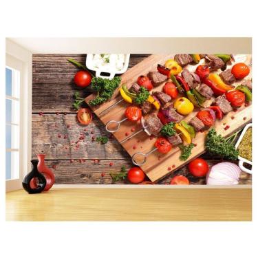 Imagem de Papel De Parede 3D Alimentos Carne Churrasco 3,5M Al292