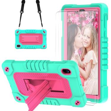 Imagem de FIEWESEY Capa para tablet Walmart Onn 7 polegadas geração 4 2024 com 2 peças protetoras de tela, capa de ombro resistente à prova de choque infantil para Walmart Onn 7 2024 Modelo: 100135924