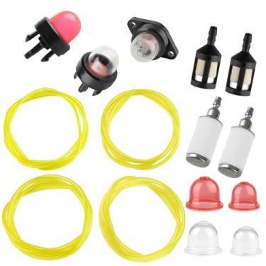 Imagem de Mowtiler Tubo de mangueira de gás de linha de combustível de 4 tamanhos para motor pequeno Stihl Weedeater Poulan Craftsman Husqvarna homelite aparador de cordas soprador de motosserra com lâmpada de primer filtro de combustível