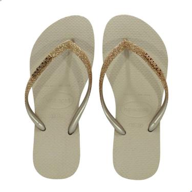 Imagem de Chinelo Feminino Havaianas Slim Glitter II Fc-Areia Dourado