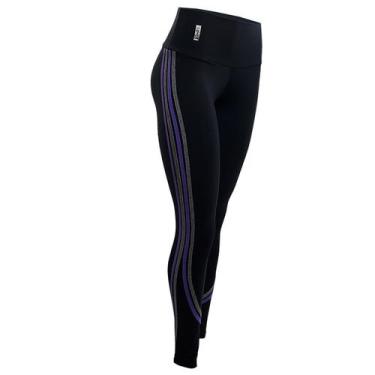 Imagem de Calça Legging Com Friso Da Modas Fitness Academia Ginastica Aeróbica P