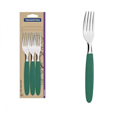 Imagem de Conjunto de Garfos de Mesa Tramontina Ipanema com Lâminas de Aço Inox e Cabos de Polipropileno Verde Esmeralda 3 Peças
