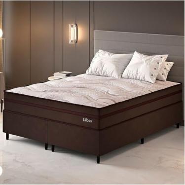 Imagem de Conjunto Colchão Ortopédico e Base Box Queen 68x158x198cm Libia Yescasa Marrom