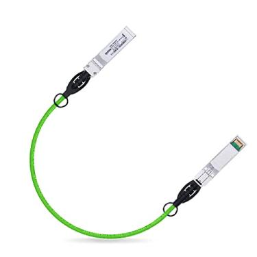 Imagem de ipolex Cabo colorido SFP+ Twinax de 10 G, cabo passivo de cobre (DAC), 0,25 m (0,82 pés) em verde, para Cisco SFP-H10GB-CU0.25M, Meraki, Ubiquit, Mikrotik, Intel, Fortinet, Netgear, D-Link e muito