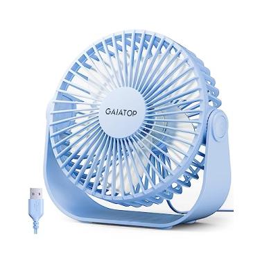 Imagem de Gaiatop Ventilador de mesa USB, fluxo de ar forte de 3 velocidades, portátil de 5,5 polegadas, rotação de 90°, resfriamento silencioso, pequenos ventiladores de mesa pessoais para quarto, casa,