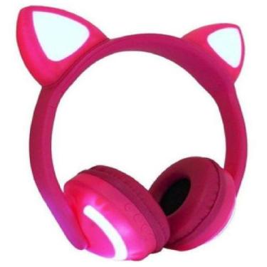 Imagem de Fone de Ouvido Orelha de Gatinha com 7 cores LED Headphone Bluetooth P