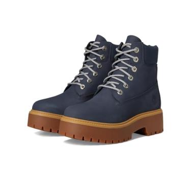 Imagem de Timberland Bota feminina Stone Street 15 cm com cadarço impermeável, Nobuck azul escuro, 6 Wide