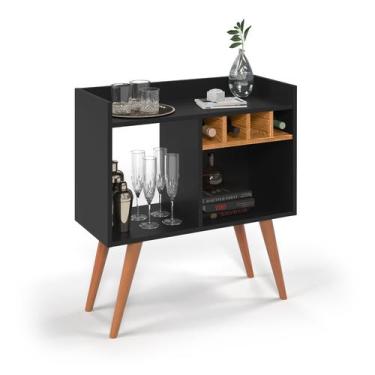 Imagem de Aparador De Sala Buffet Madeira Pequeno Industrial Retro Adega Pés Pal