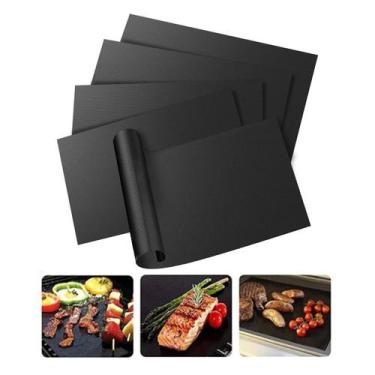 Imagem de Manta Grill Churrasqueira Antiaderente 40x33x0,2 Kit c/ 5UN - BH Impor