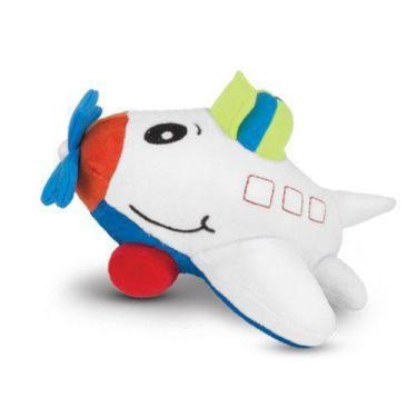 Imagem de Avião de Pelúcia Branco e Azul 22 cm Antialérgico - CTX Pelúcia