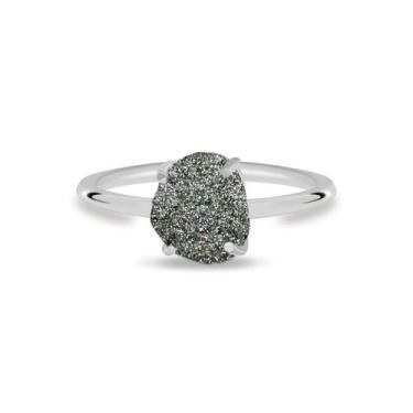 Imagem de Aliança Hematita - Cristal Natural, Banho Ouro 18k