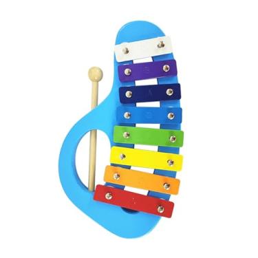 Imagem de simhoa Glockenspiel de madeira com 8 notas, xilofone para uso infantil e adulto, Azul