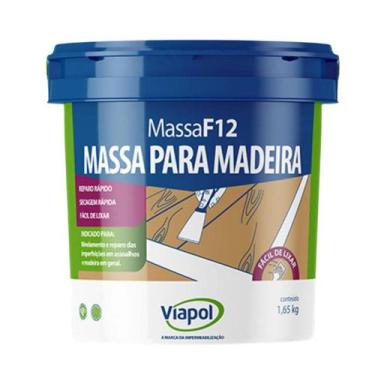 Imagem de Massa f12 Para Correção Em Madeira 1,65kg Viapol, marfim