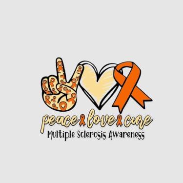 Imagem de Adesivo de conscientização sobre esclerose múltipla GS Peace Love Cure - Decalque de vi...