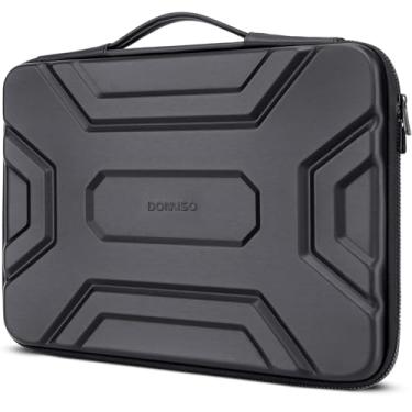 Imagem de DOMISO Capa para laptop de 35.6 cm com alça à prova de choque, bolsa para computador à prova de choque, capa protetora de EVA para laptop HP Dell Asus Lenovo de 14 polegadas, preta