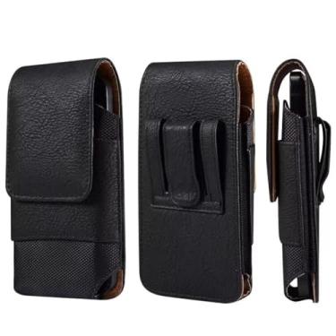 Imagem de Bolsa masculina com clipe de cinto de couro para celular, bolsa de cintura vertical masculina, couro de 16,5 cm, trilhas, viagem, cinto, cinto, coldre feminino e masculino, bolsa para celular,