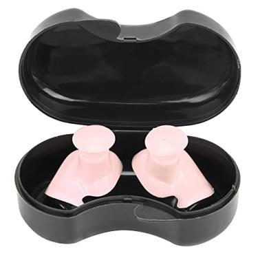 Imagem de Tampões para Os Ouvidos de Natação, Protetores de Ouvido Reutilizáveis ​​impermeáveis ​​portáteis de Silicone Com Caixa Preta para Adultos e Crianças (Rosa)