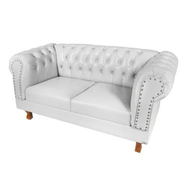 Imagem de Sofá Namoradeira 2 Lugares Chesterfield Duque Capitonê - Suede Preto /