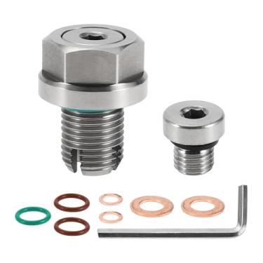 Imagem de TUCKBOLD Para carro motocicleta barco plugue de drenagem de óleo anti vazamento motor cárter dreno parafuso parafuso reparo tom prata com junta cobre M12,1-1,5 mm