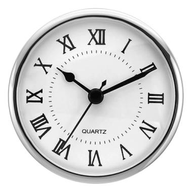 Imagem de PATIKIL Inserção de relógio de quartzo de 90 mm, movimento redondo de quartzo em miniatura, mini relógio numeral romano serve para orifício de 78 mm de diâmetro para substituição de casa, tom