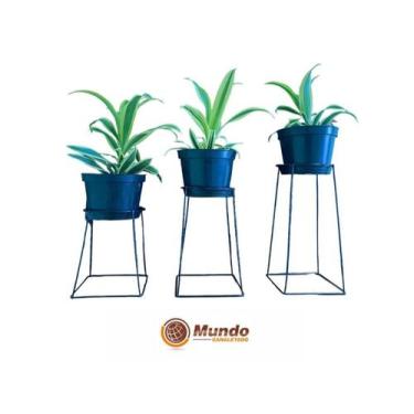 Imagem de Kit 3 Peças Suporte Para Plantas De Mesa - Mundo Canaletado