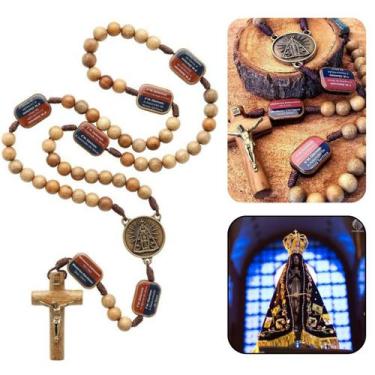 Imagem de Terço Nossa Senhora Aparecida Contemplação Dos Mistérios 10 Mm - FORNE