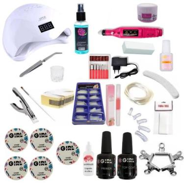 Imagem de Kit Unha Gel Completo Fibra Kit Unhas Cabine Uv Led Fibra S3 - Girl Fa