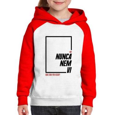 Imagem de Moletom Infantil Nunca nem vi, que dia foi isso - Foca na Moda, Branco