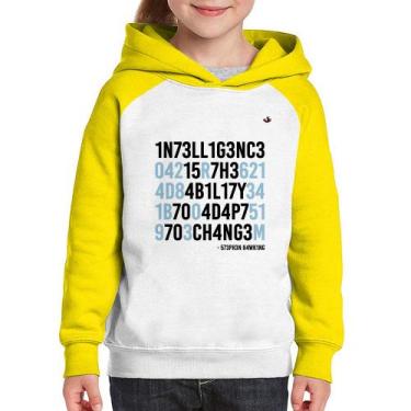 Imagem de Moletom Infantil Adapt to change - Foca na Moda, Branco, Amarelo, 8