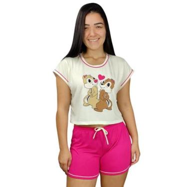 Imagem de Conjunto Pijama Feminino Curto Verão Baby Doll Personagens Snoopy Môni
