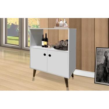 Imagem de Aparador / Balcão CAN Estilo Retrô 2 Portas Cor Branco - ROMAR