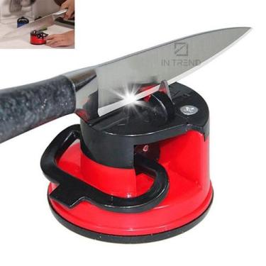 Imagem de Amolador Afiador Faca Canivete Tesoura Cutelos Ventosa Fixa - REIS VAR