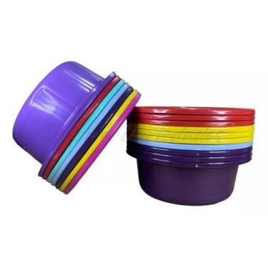 Imagem de Kit 25 Bacias Canelada Pequena 1,4 Litros Plástico Coloridas - Revenda