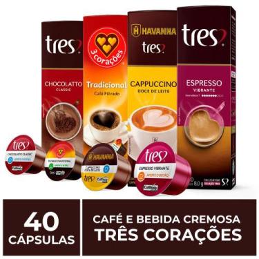 Imagem de 40 Cápsulas Três Corações, Café e Bebida Cremosa