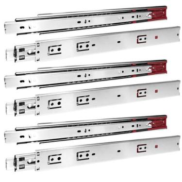 Imagem de Kit 3 Par Corrediça Inox 304 Soft Close C/ Amortecedor 50cm - Tradesta