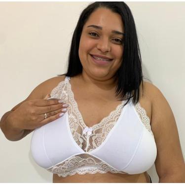 Imagem de Sutiã Renda Plus Size Amamentação - Charme Delas, 48, Branco