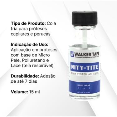 Imagem de Cola MITY TITE para prótese capilar 15ml Walker Tape