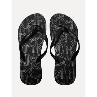Imagem de Chinelo Calvin Klein Swimwear Full Logo Preto-Masculino