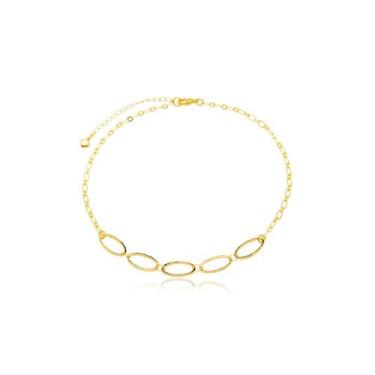 Imagem de Tornozeleira Elos Maiores e Menores Banhados a Ouro 18k - Atraktiva Jo