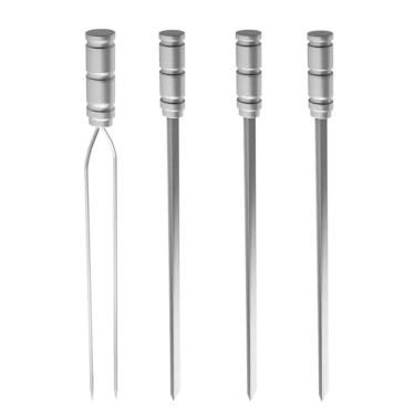 Imagem de Kit de 4 Espetos em Aço Inox 1 Duplo + 3 Simples Qualinox