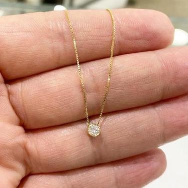 Imagem de Colar Ponto de Luz em Ouro 18k Pedra Diamante Natural 20 pontos 3.8mm 