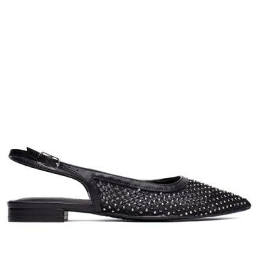 Imagem de Scarpin Feminino Via Marte em Tela Metalizado Preto, Preto, 36