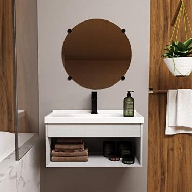 Imagem de RIVERZZA Gabinete Armario para Banheiro 100% MDF com Cuba - Livorno Lineo 60cm