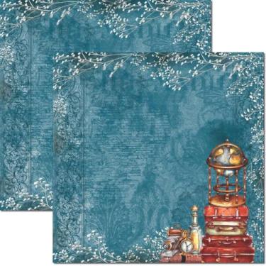 Imagem de Papel para Scrapbook Sandra Família Arte Fácil Blue 3 - SC-774