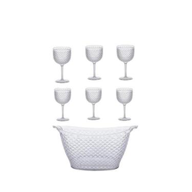 Imagem de Balde De Gelo Champanheira + 6 Taças Gin 600ml - Paramount
