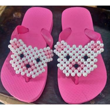 Imagem de Chinelo Bordado Havaianas Infantil Rosa - Havaianas Top Original, 33-3