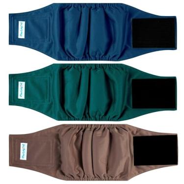 Imagem de Paw Legend Fraldas laváveis para cães bandas de barriga para cães machos fraldas reutilizáveis para filhotes e cachorros masculinas (pacote com 3, pequeno)