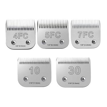 Imagem de Pacote com 5 lâminas de tosa para cães compatíveis com cortadores de cachorro Andis, lâminas de tosquiadeira para cães compatíveis com Oster A5, Wahl km10 para animais, cães, gatos, cavalos, lâmina